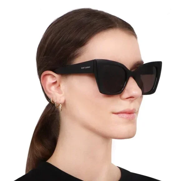 BRAND NEW Saint Laurent SL552 001 Black Black Cat Eye Women Sunglasses